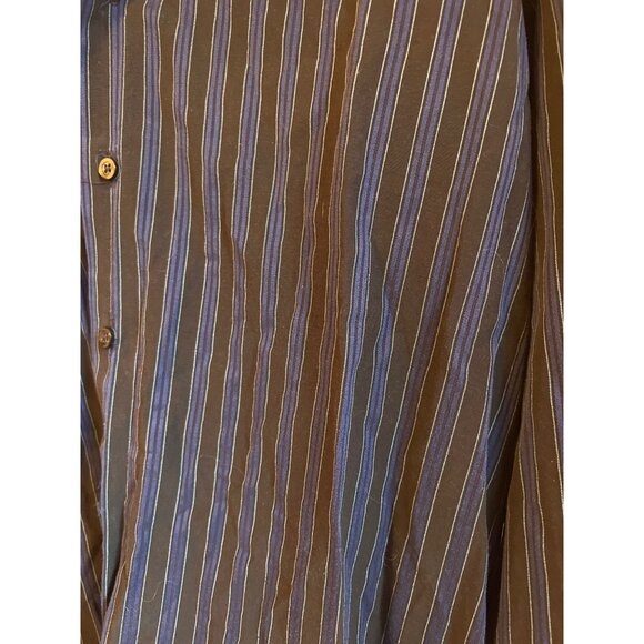 Zara Men Extra Large Blue Striped Button Down - Picture 5 of 5